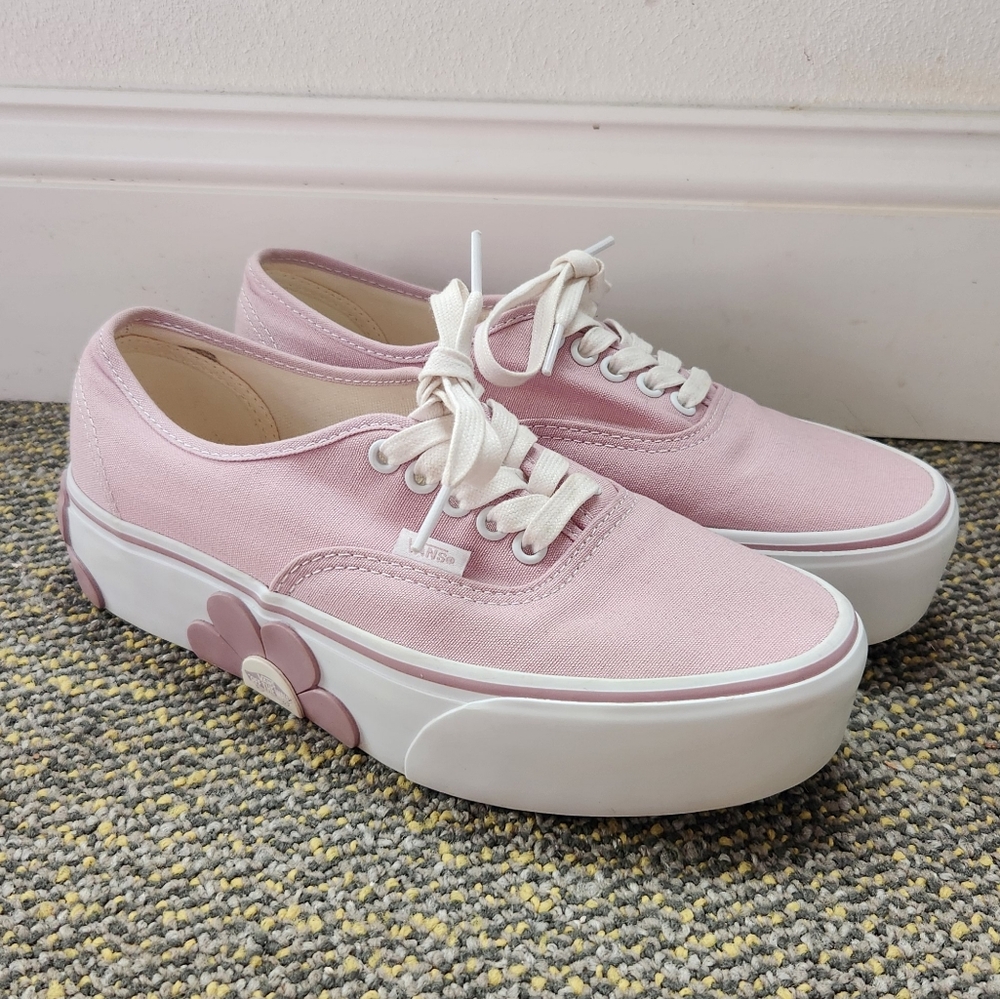 Vans Off The Wall Sneakers Pink Flowers Size 9